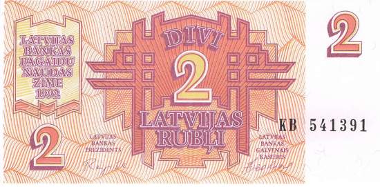 Lettland p36 2 Rubli 1992